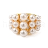 Brass Micro Pave Clear Cubic Zirconia Open Cuff Rings RJEW-A048-01G-2