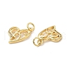 Brass Micro Pave Clear Cubic Zirconia Charms KK-E068-VB186-2