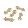 Brass Micro Pave Clear Cubic Zirconia Connector Charms KK-E068-VB394-4