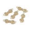 Brass Micro Pave Clear Cubic Zirconia Connector Charms KK-E068-VB394-4