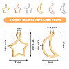DICOSMETIC 120Pcs 6 Style 304 Stainless Steel Pendants STAS-DC0015-13-2