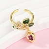 Brass Micro Pave Cubic Zirconia Cuff Rings for Women RJEW-F182-08B-G-2