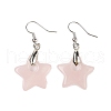 Natutal Rose Quartz  Dangle Earrings EJEW-F343-C08-2