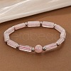 Natural Rose Quartz Beaded Stretch Bracelets for Men Women WG69117-01-1