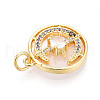 Brass Micro Pave Clear Cubic Zirconia Pendants KK-N268-36G-2