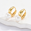 Brass Imitaion Pearl Hoop Earring for Women WU8886-7