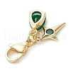 Star & Teardrop Brass Micro Pave Cubic Zirconia Pendant Decorations HJEW-JM02066-02-4