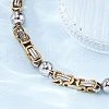 201 Stainless Steel Byzantine Chain Bracelets BJEW-B078-158GP-5