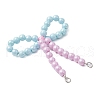 Opaque Acrylic Beads with Brass Crimp Beads and Iron Open Jump Rings Pendamts PALLOY-JF03487-4