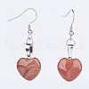 Natural & Synthetic Mixed Gemstone Dangle Earrings X-EJEW-JE02730-3