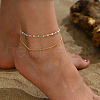 Double Layer Anklets for Women Glass Bead Anklets KY6037-1