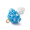 Seed Beads Beaded Charms PALLOY-MZ00339-03-4
