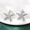 Brass Stud Earrings EJEW-R032-06P-1