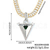 Elegant Brass Pave Green Cubic Zirconia Triangle Pendant Necklaces TK2865-6-1