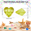 SOFPLATE 10Pcs 10 Colors Transparent Acrylic Beads TACR-SP0001-16-2