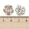 Flower Brass Micro Pave Cubic Zirconia Stud Earrings EJEW-M082-20P-5