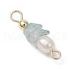 Frosted Flower Natural Cultured Freshwater Pearl & Acrylic Connector Charms PALLOY-JF03590-12-4