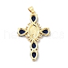 Rack Plating Brass Micro Pave Cubic Zirconia Pendants ZIRC-I059-15G-04-2