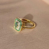 Rectangle Alloy with Rhinestone Finger Rings for Women FS-WGB46A4-01-3
