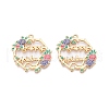 Rack Plating Alloy Enamel Pendants ENAM-N056-369KCG-02-1