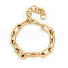 304 Stainless Steel Paperclip Chain Bracelets for Women BJEW-Z128-01G-01-4