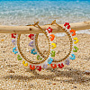Bohemian Handmade Glass Seed Beads Oval Hoop Earrings JX6954-1-1
