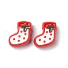 Christmas Decorations Theme Opaque Acrylic Bead with Enamel OACR-Z021-01F-1