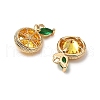 Brass Micro Pave Cubic Zirconia Charms KK-A259-24G-02-2