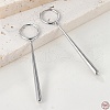 Anti-Tarnish Rhodium Plated 925 Sterling Silver Teardrop Bar Dangle Hoop Earrings for Women EJEW-F317-30P-2