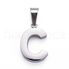 304 Stainless Steel Letter Pendants STAS-H127-C-P-1