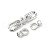 Brass Micro Pave Cubic Zirconia Fold Over Clasps KK-U059-07P-2