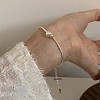 Heart & Round Brass Beaded Bracelets FS-WG534EF-01-3