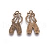 Tibetan Style Alloy Dance Shoes Pendants X-TIBEP-844-AB-FF-1