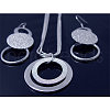 Brass Circle Pendant Necklaces & Dangle Earrings Sets FS-WG73AED-01-2