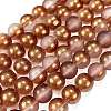 Frosted Transparent Glass Bead Strands X1-GLAA-P065-8mm-13-2