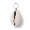 Natural Cowrie Shell Pendants PALLOY-JF02681-02-3