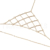 304 Stainless Steel Triangle Mesh Toe Ring Anklets for Women AJEW-AN00665-4