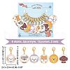 Alloy Enamel Flat Round with Dog Pattern Pendant Locking Stitch Markers HJEW-AB00002-2