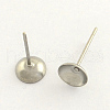 Tarnish Resistant 304 Stainless Steel Post Stud Earring Findings STAS-R063-50-1