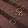 304 Stainless Steel Triple Ring Lariat Necklaces NJEW-R026-16G-2