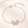 Brass Micro Pave Clear Cubic Zirconia Link Bracelets RY3838-1-2