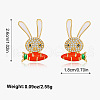 Rabbit Brass Micro Pave Clear Cubic Zirconia Stud Earrings FS-WGF953E-02-1