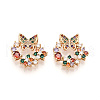 Brass Micro Pave Cubic Zirconia Pendants KK-N261-106G-1
