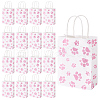 Rectangle with Paw Print Pattern Paper Storage Bags with Handle ABAG-WH0046-39C-7