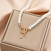 Alloy Crystal Rhinestone Letter Pendant Necklaces FS-WG0709C-05-1