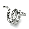 Snake Alloy Wrap Open Cuff Rings RJEW-K275-77AS-1