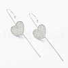 Brass Micro Pave Clear Cubic Zirconia Ear Wrap Crawler Hook Earrings EJEW-H125-06P-1