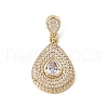 Brass Micro Pave Clear Cubic Zirconia Pendants KK-G439-03G-1