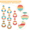FIBLOOM 4 Pairs 4 Colors Polymer Clay Donut Dangle Stud Earrings with Iron Pins EJEW-FI0003-02-3