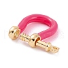 Brass Enamel D-Ring Anchor Shackle Clasps KK-P201-01G-E-2